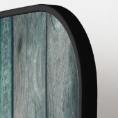 Aangepaste rustieke Business Logo Dark Driftwood Pickleball Paddle (Links Detail)