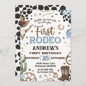 Aangepaste Rustieke Cowboy 1e Rodeo verjaardag Kaart (Voorkant / Achterkant)