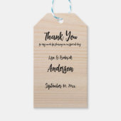 Aangepaste Rustieke Houten Bedankt van Koppel Cadeaulabel (Voorkant)