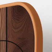 Aangepaste Rustieke Houten Textuur & Beer Monogram Pickleball Paddle (Links Detail)