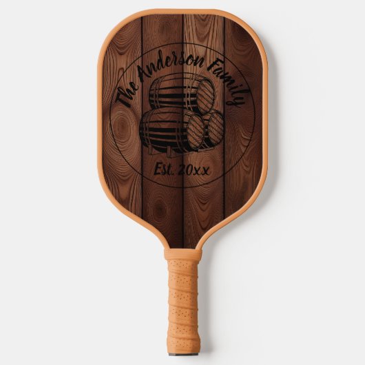 Aangepaste rustieke houten textuur pickleball paddle (Voorkant)