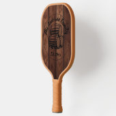 Aangepaste rustieke houten textuur pickleball paddle (Links)