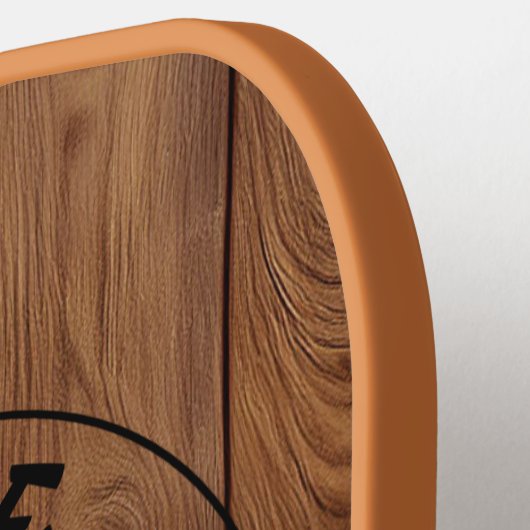 Aangepaste rustieke houten textuur pickleball paddle (Links Detail)