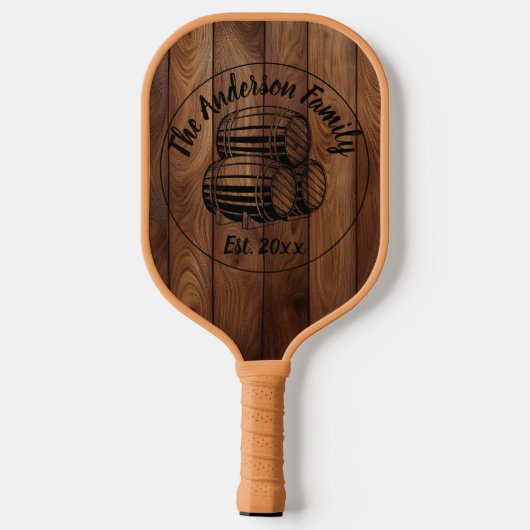 Aangepaste rustieke houten textuur pickleball paddle (Achterkant)