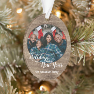 Aangepaste Rustieke Kerstgroet Ontwerp Ornament