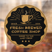 Aangepaste Rustieke Koffiezaak Beker Zakelijk Fron Raamsticker (Vel 2)