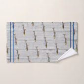 Aangepaste Rustieke Nautische Blauwe Zalm Grijs Ho Bad Handdoek (Handdoek)