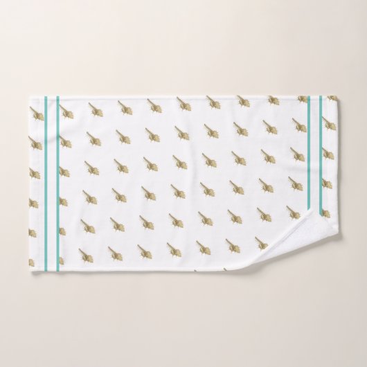 Aangepaste Rustieke Nautische Haai Blauw Grijs Hou Bad Handdoek (Handdoek)