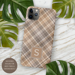 Aangepaste Rustieke Neutrale Beige Plaid Gingham P iPhone 11 Pro Max Hoesje
