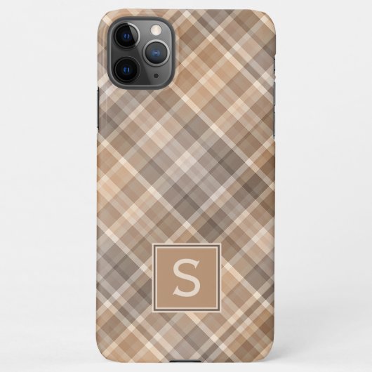 Aangepaste Rustieke Neutrale Beige Plaid Gingham P iPhone Hoesje (Achterkant)