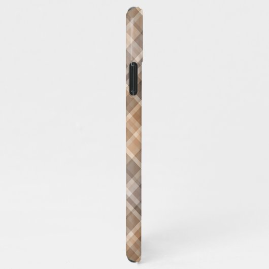 Aangepaste Rustieke Neutrale Beige Plaid Gingham P iPhone Hoesje (Rechterkant)