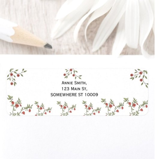 Aangepaste rustieke retour adres label Floral Natu