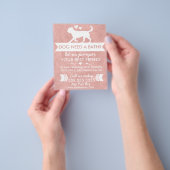 Aangepaste Rustieke Roze Hond Grooming Salon Flyer (Hand)