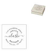 Aangepaste rustieke Script bruiloft retour adres Rubberstempel (Gestempeld)