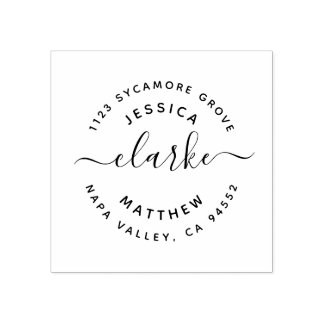 Aangepaste rustieke Script bruiloft retour adres Rubberstempel