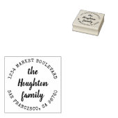 Aangepaste rustieke script familienaam retouradres 	rubberstempel (Gestempeld)