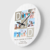 Aangepaste rustieke Vaderdag foto wandklok Grote Klok (Hoek)