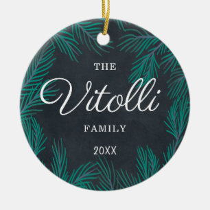 Aangepaste Rustige Farmhouse-naam Keramisch Ornament