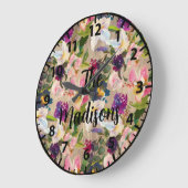 Aangepaste Rustige houten bloemen Tropische bloeme Grote Klok (Hoek)