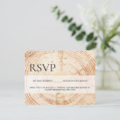 Aangepaste Rustige houten korrel RSVP gereserveerd (Staand voorkant)