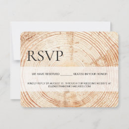 Aangepaste Rustige houten korrel RSVP gereserveerd Kaartje