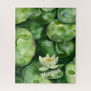 Aangepaste rustige Waterverf vijver   Lotus Art Gi Legpuzzel