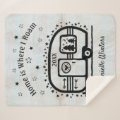 Aangepaste Rustische Camping Trailer Rv Lifestyle Sherpa Deken (Voorkant (horizontaal))