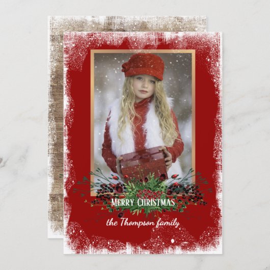 Aangepaste rustzonegroet feestdagenkaart (Voorkant / Achterkant)