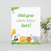 Aangepaste Safari Birthday Party Sign (Staand voorkant)