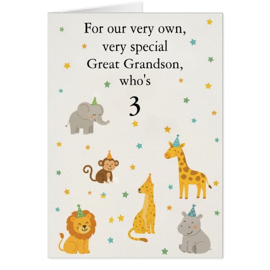 Aangepaste Safari Dier Kinder leeftijd Foto Verjaa (Voorkant)