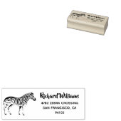 Aangepaste Safari Dier Zebra Retouradresstempel Rubberstempel (Gestempeld)