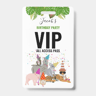 Aangepaste Safari Jungle Zoo Verjaardagsfeest Pas Badge