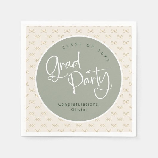 Aangepaste Sage Gold Class van 2025 Afstudeerder P Servet (Voorkant)