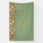 Aangepaste Sage Goud Groene Verjaardagsfeestje Fot Spandoek (Verticaal)