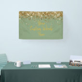 Aangepaste Sage Goud Groene Verjaardagsfeestje Fot Spandoek (Beurs)