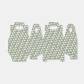 Aangepaste Sage Green 70s Retro Leaf Patroon Bedankdoosjes (Uitgevouwen)
