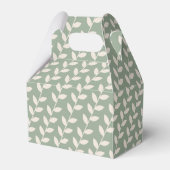 Aangepaste Sage Green 70s Retro Leaf Patroon Bedankdoosjes (Voorkant Zijde)