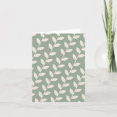 Aangepaste Sage Green 70s Retro Leaf Patroon Kaart (Voorkant)