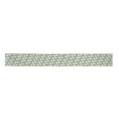 Aangepaste Sage Green 70s Retro Leaf Patroon Lint (Voorkant)