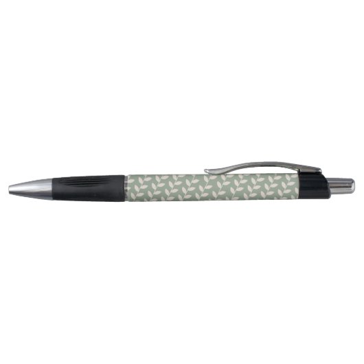 Aangepaste Sage Green 70s Retro Leaf Patroon Monog Pen (Bovenkant)