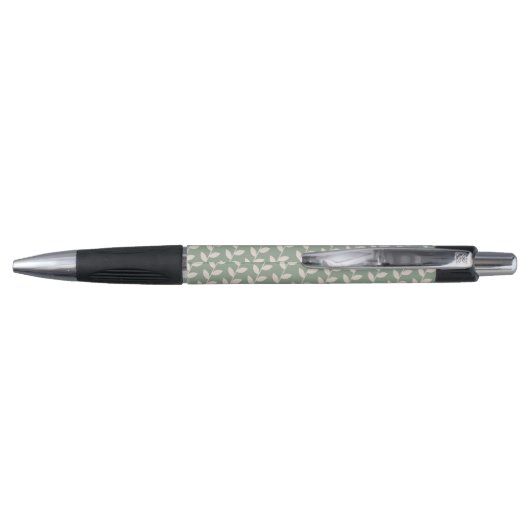 Aangepaste Sage Green 70s Retro Leaf Patroon Monog Pen (Achterkant)