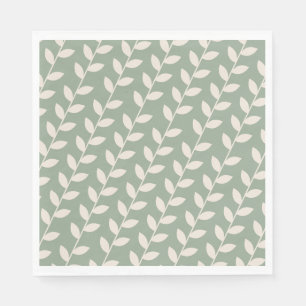 Aangepaste Sage Green 70s Retro Leaf Patroon Servet