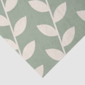 Aangepaste Sage Green 70s Retro Leaf Patroon Tissuepapier (Detail)