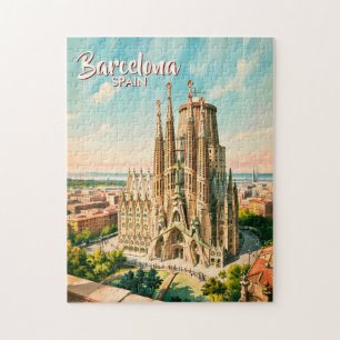 Aangepaste Sagrada Familia Barcelona Reis Watercol Legpuzzel