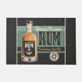 Aangepaste Sailor Rum Liquor Bottle Retro-teken Deurmat (Voorkant)
