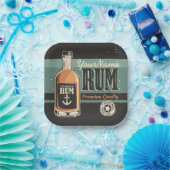 Aangepaste Sailor Rum Liquor Bottle Retro-teken Papieren Bordje (Feest)