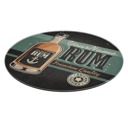Aangepaste Sailor Rum Liquor Bottle Retro-teken Snijplank (Hoek)