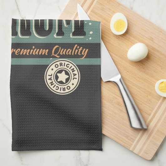 Aangepaste Sailor Rum Liquor Bottle Retro-teken Theedoek (Quarter Fold)