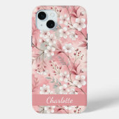 Aangepaste Sakura bloem patroon roze Case-Mate iPhone Case (Achterkant)