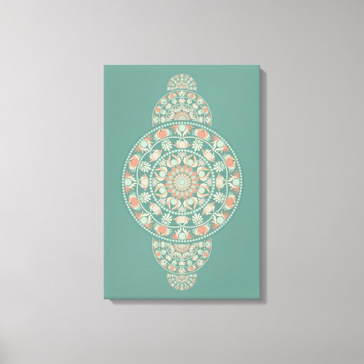 Aangepaste Salie & Zand Retro Siermandala Canvas Afdruk (Voorkant)